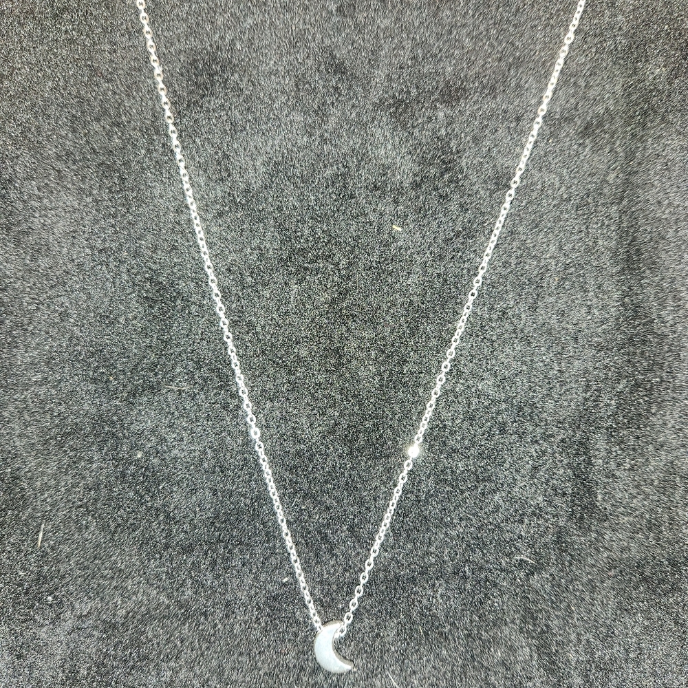 Silver moon necklace